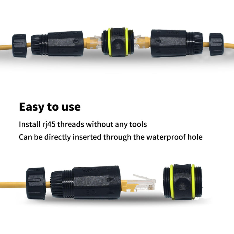 ZUZONG IP68 Waterproof Cat7 RJ45 Coupler, 10GB Shielded Pure Copper Ethernet Coupler, IP68 Waterproof Ethernet Outdoor LAN Connector for Starlink/Cat5/Cat6/Cat6A/Cat7/Cat8 Ethernet Cable(5 PCS Female) 5