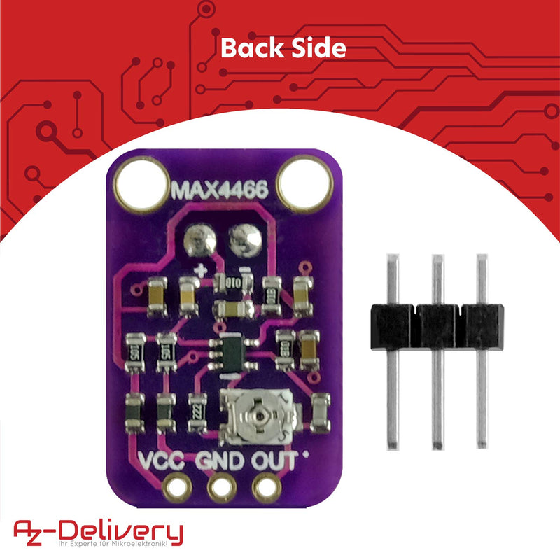 AZDelivery 5 x GY-MAX4466 Electret Microphone Amplifier, Microphone Amplifier Breakout Sensor MAX4466 Compatible with Arduino and Raspberry Pi Includes E-Book!