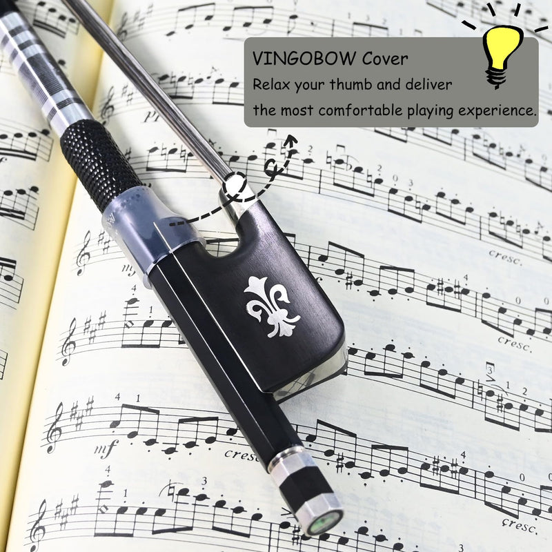 4/4 Full Size Cello Bow Advanced Carbon fiber Bow with Black Hair and White Hair Mixed Unique Design