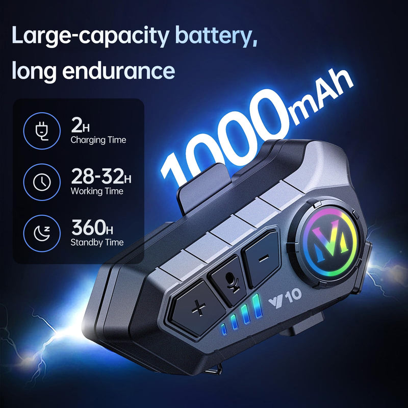 Motorcycle Bluetooth Headset Speaker Skiing Earphone Waterproof Bluetooth Helmet Headset with Noise Cancellation Ultra-Thin Wireless Bluetooth Headphones for All Helmets