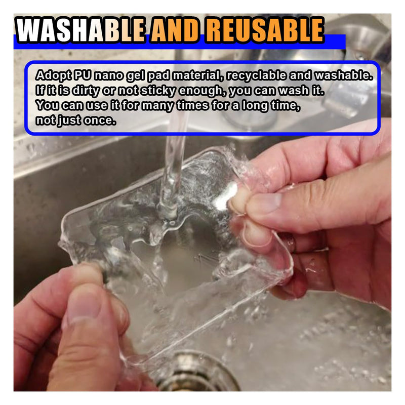 10 Pack Sticky Gel Pads, Traceless Clear Double Sided Gripping Pads, Washable Reusable Super Adhesive Pad, Anti Slip Pad Holder Mat for Car Dashboard Cell Phone Home Office Walls