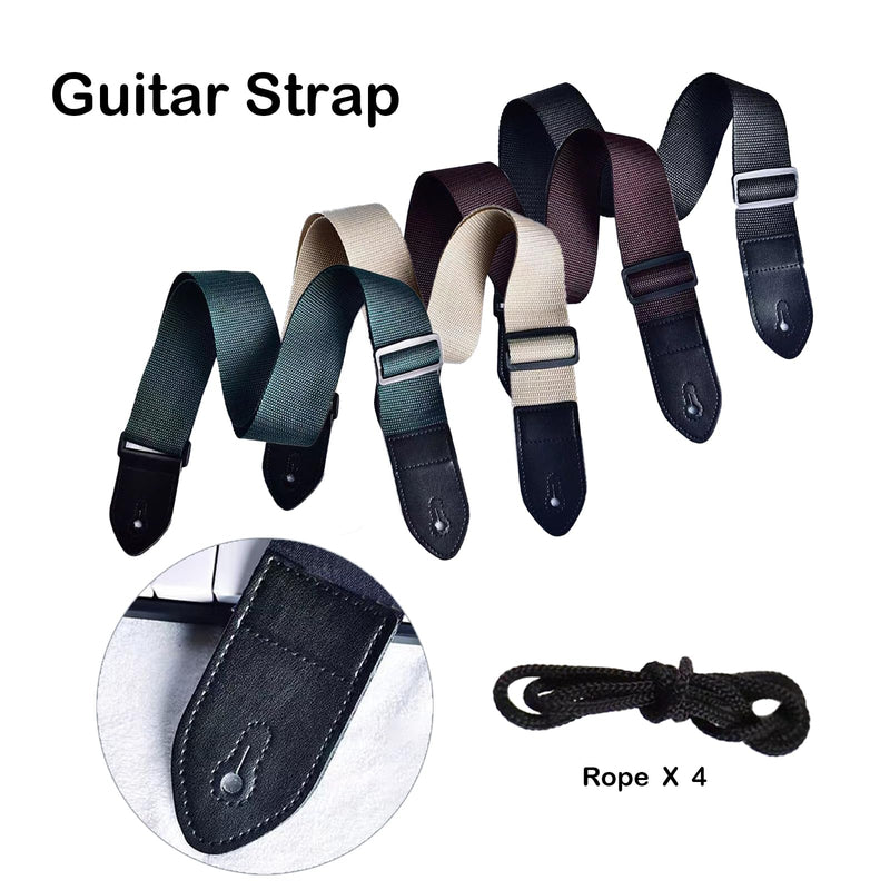 4 Pcs Guitar Straps, Adjustable Acoustic and Electric Bass Strap, Acoustic Electric Guitar Straps for Musical Instrument