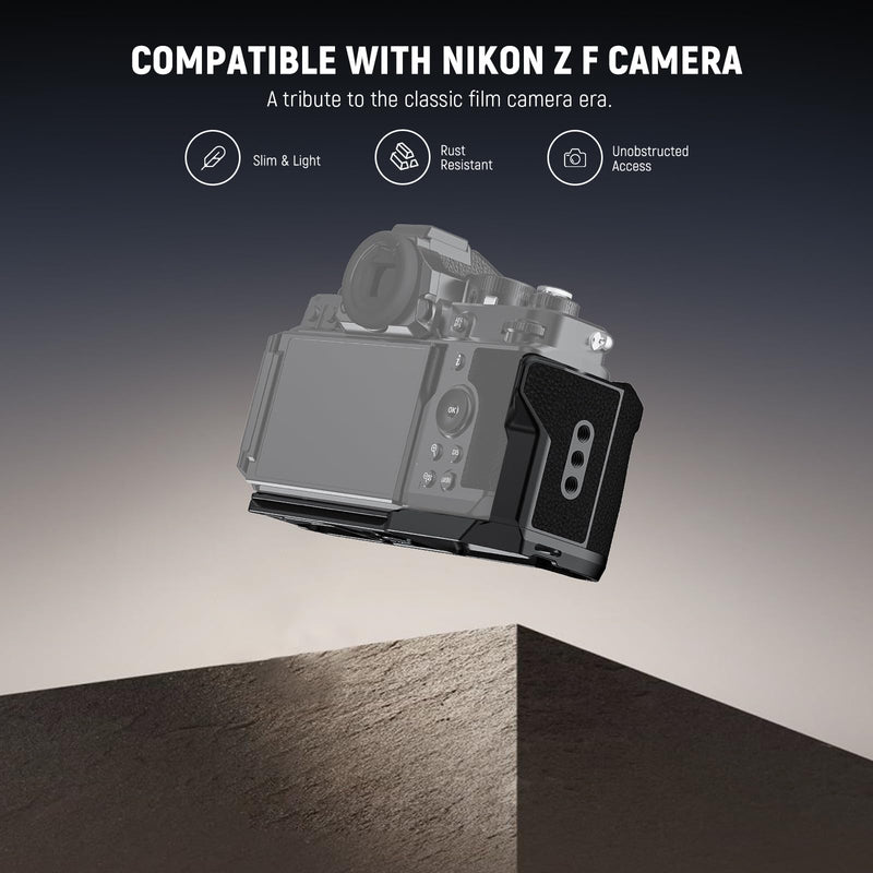 [AUSTRALIA] - NEEWER Zf Handgrip L Shaped Grip Compatible with Nikon Z f Camera, Retro Mounting Baseplate L Bracket with Handle, Thumb Grip & Aluminum Shutter Button, Compatible with Arca Type Tripod Head, CA134 CA134 with Aluminum Shutter Button 