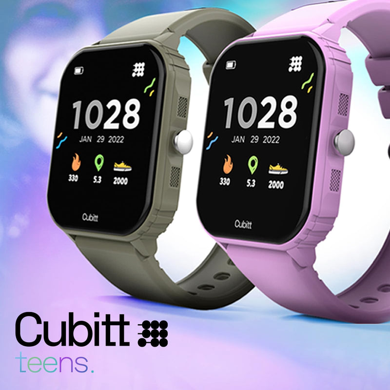 Cubitt Teens Smartwatch, 1.85” Touchscreen Fitness Tracker – Obsidian Black | For Ages 11–14, 6 Sport Modes, HR & Sleep Monitor, Built-in Games, Parental Lock, IP68 Water Resistance, 7-Day Battery