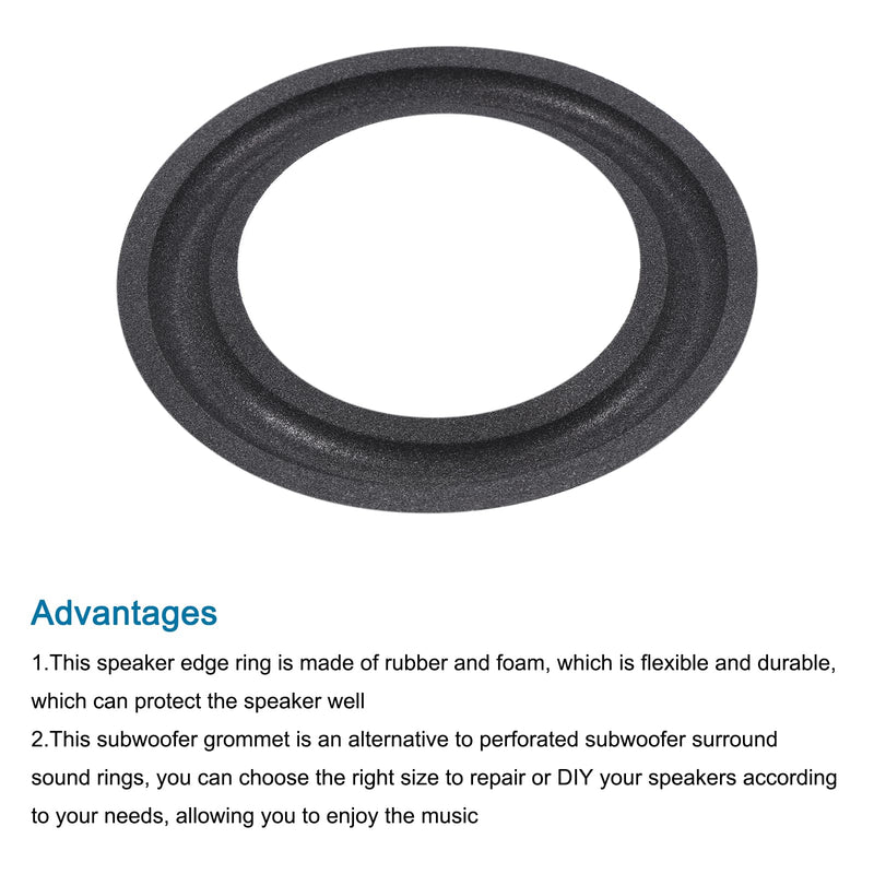 MECCANIXITY Rubber Speaker Foam Edge Surround Rings 4.5 Inch 73mm x 115mm Perforated Subwoofer Rings Replacement Parts for Speaker Repair or DIY Gray 4 Pcs