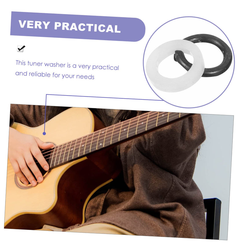 [AUSTRALIA] - Guitar Tuner Washer Replacement Double Layer Plastic and Metal Gaskets Acoustic Electric Guitar Tuning Peg Spacer 0.27X0.27X0.03In Easy Installation 