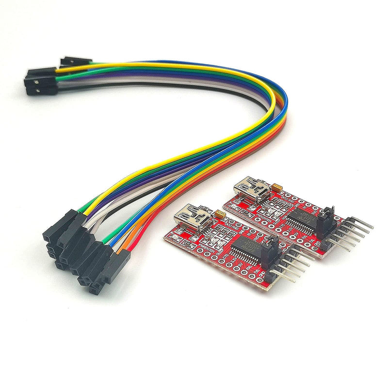FainWan 2pcs FT232RL FTDI Mini USB to TTL Serial Converter Adapter Module 3.3V 5.5V FT232R Breakout FT232RL USB to Serial Mini USB to TTL Adapter Board Compatible with Ar-duino