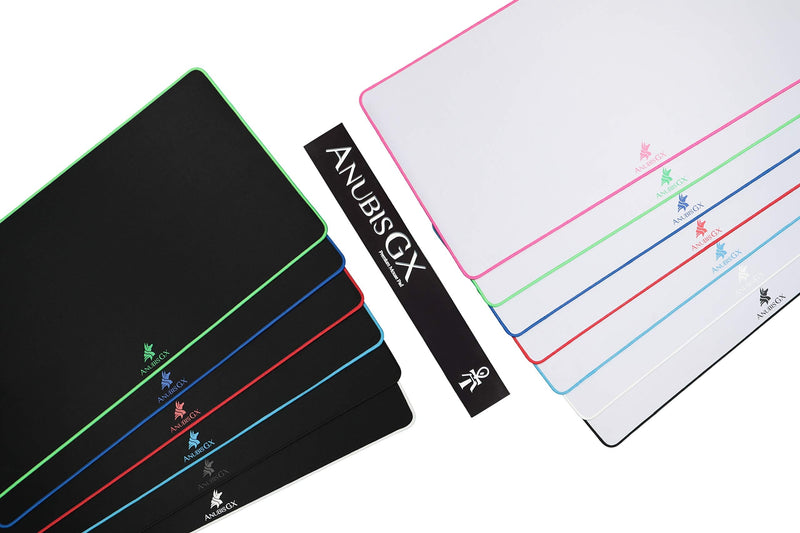 AnubisGX (68 Color/Size Options) Gaming Mouse Pad (Extended: 36x12), White Pad with Light Blue Stitching. Best Premium Waterproof Non RGB Computer Gaming XL Desk Pad Mat, Large Non-Slip Gamer Mousepad Extended (36 x 12) White/Lightblue