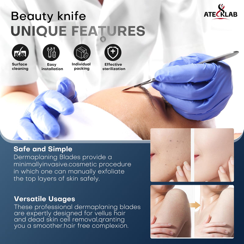 100 - Pack Sharp Carbon - Steel Disposable Scalpel Blades - Individually Packed - for Anatomy, Crafts & Dermaplaning (#10) G142 -10