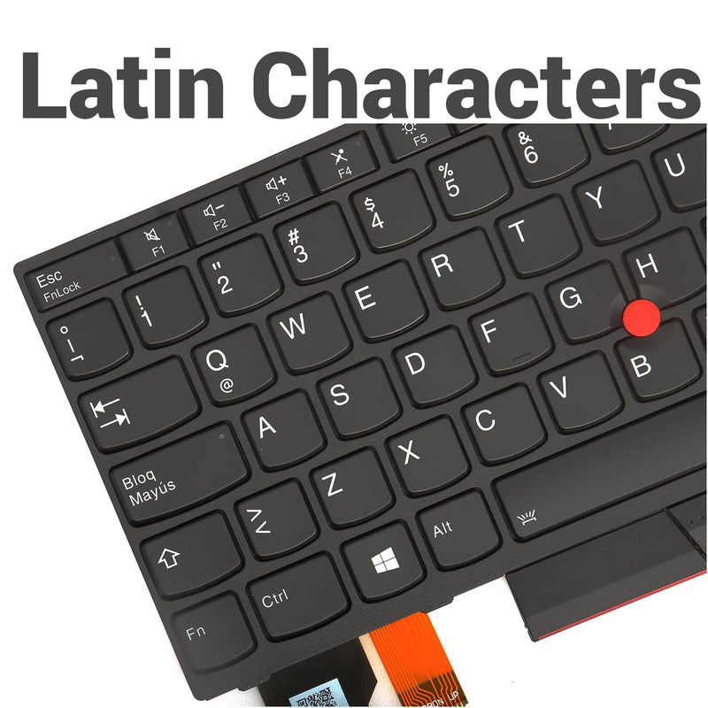 LeFix Latin Spanish Keyboard Backlit Replacement Keyboard Compatible with Lenovo Thinkpad X13 Gen 1，L13 Gen 2，L13 Yoga Gen 1 Laptop Notebook,Black Color