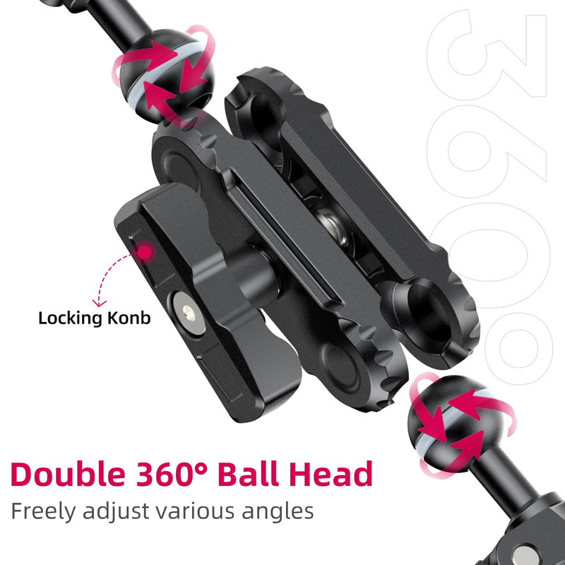 [AUSTRALIA] - ULANZI Super Clamp Double Camera Clamp with 1/4" Adapter, CO17 Crab Plier Clip Bracket Mount Monitor Magic Arm Double Ball Head Adapter for Photo Studio Light Stand, Photo Boom Stand, Cross Bars 