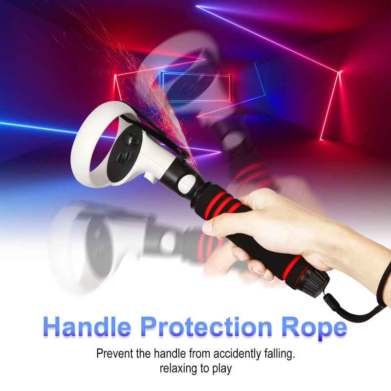 [AUSTRALIA] - VR Game Handle Attachments for Oculus/Meta Quest 2 Beat Saber Handles,2 in 1 Upgraded Multipurpose VR Dual/Long Stick Handle Extension Grips for Quest 2 Controllers Playing BeatSaber Games 
