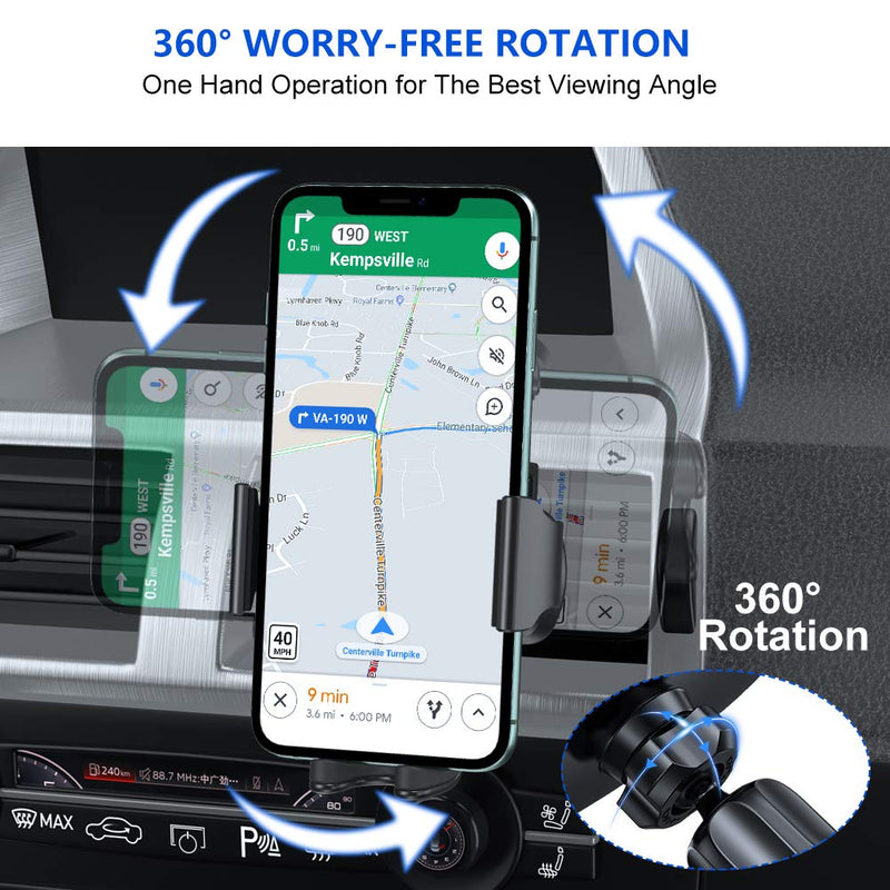 Miracase Upgraded-2nd Generation Universal Phone Holder for Car, Air Vent Car Mount Compatible with iPhone 14 Series/14 Pro Max/13 Series/12 Series/11 and All Phones, Black