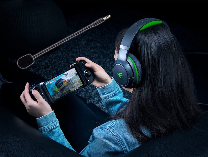 Microphone Replacement for Razer Kaira Pro Wireless Gaming Headset, Omnidirectional Detachable Mic Boom Works on Xbox One, Xbox Series X & S, PS5, PS4, PC, Mac