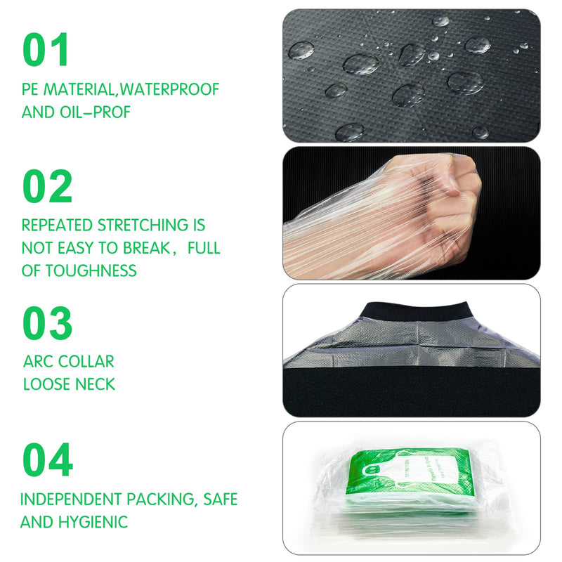 Bazen 100 Pieces Disposable Aprons for Kids Plastic Smocks Clear kids Apron for Toddler Waterproof Oil Proof Art Children Apron for Painting Cooking Eating Teaching Picnic DIY Craft