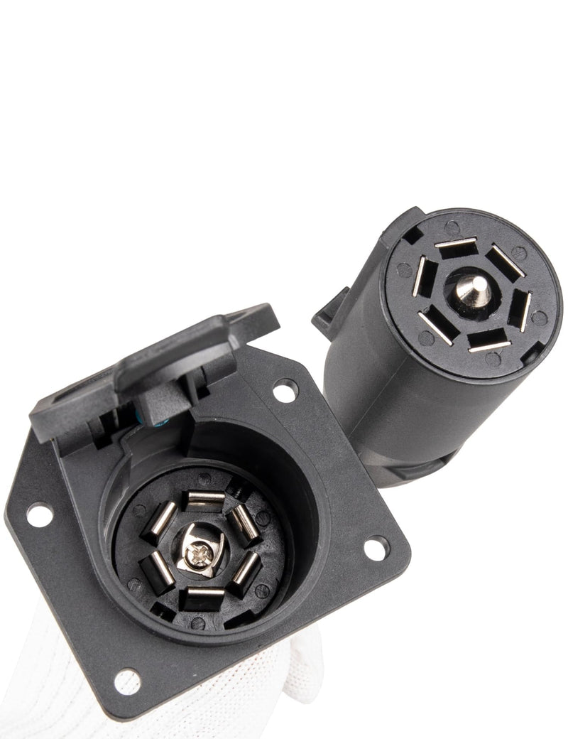 EWAY 7-Way Adapter with Power Switch for Furrion RV Backup Camera System, Plug and Play for Tow Vehicle to RV Wireless Observation Cameras, Provides 12V Power to Camera Through 7-Pin Connector