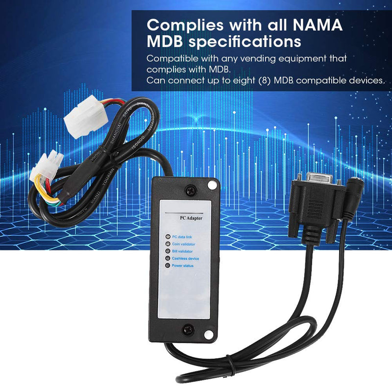Estink MDB to RS232 Converter, ABS Plastic MDB Payment Device to PC Converter RS232 Adapter Bill Acceptor Computer Serial Port Transfer Box for Connecting MDB Receivers