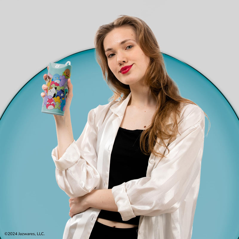 [AUSTRALIA] - Squishmallows Wireless Bluetooth Speaker - Splashproof Rechargeable Wireless Speaker With 3 Hours Playtime/SD Slot/FM Radio- Squishmallows Gifts for Girls, Boys, Women, Men and All Squish Squad Fans Black/White Multi 