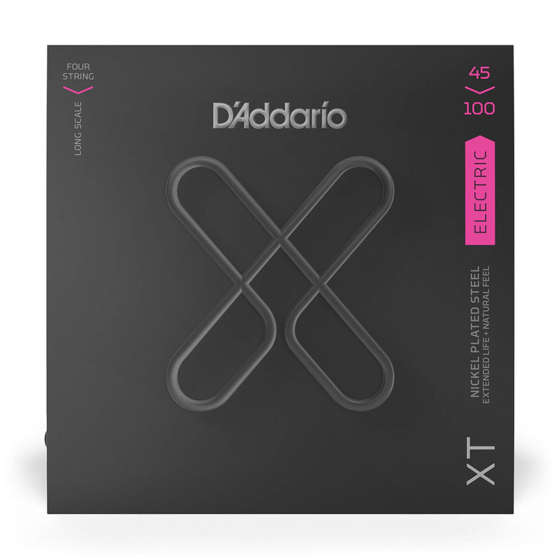 D'Addario Bass Guitar Strings, XT Coated Electric, XTB45100, Regular Light 45-100, 4-String Set, Pack of 1 Regular Light, 45-100
