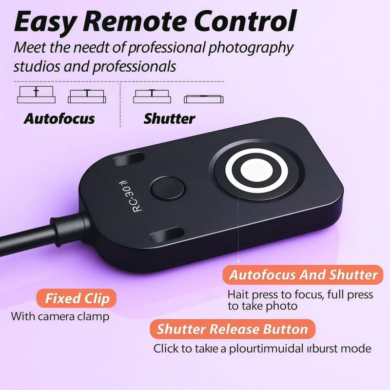 [AUSTRALIA] - RC-301 Camera Release Cable for Nkon Remote Shutter Control Compatible with DF, Z5, Z6, Z7, D750, D7200, D7100, D7000, D7500, D5000 D600, D610, D5100, D5200, D5300, and D5600 Models 