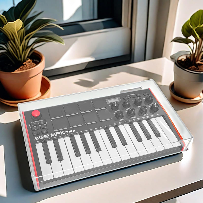 Premium Acrylic Midi Keyboard dust cover Reserved wire trough, waterproof and dustproof, compatible with AKAI MPK Mini MK3 keyboard protective