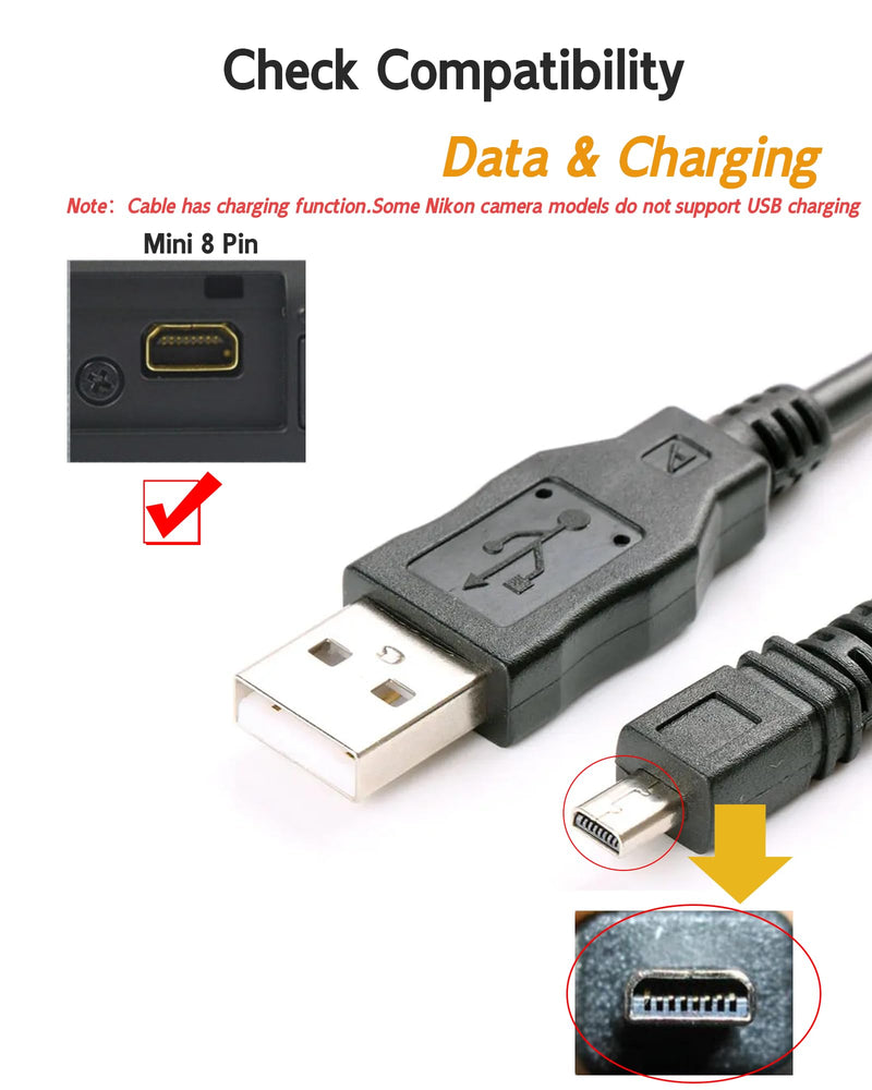 UC-E6 UC-E16 UC-E17 UC-E23 for Nikon Coolpix Charger compatible with Nikon CoolPix, L, D, P, S ,E Series Digital Camera, 3.3 Ft for Nikon Coolpix Charging Cord for S3100 S3000 S6300 S570 S3500 S6500