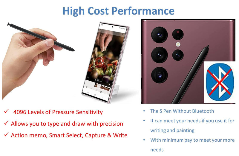 S22 Ultra Pen Replacement for Samsung Galaxy S22 Ultra 5G Touch Stylus Pen S Pen + Replacement Tips/Nibs (Phantom White) Phantom White