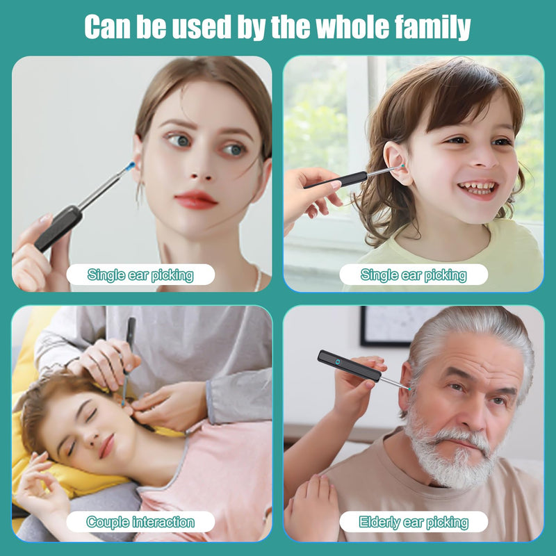 Ear Wax Remover Otoscope, WiFi Ear Cleaner Camera 1080P HD Ear Camera IPX5 Waterproof Ear Mirror 3.5 mm Lens Ear Endoscope with 6 LEDs for Phone, Pad and Android Smartphones