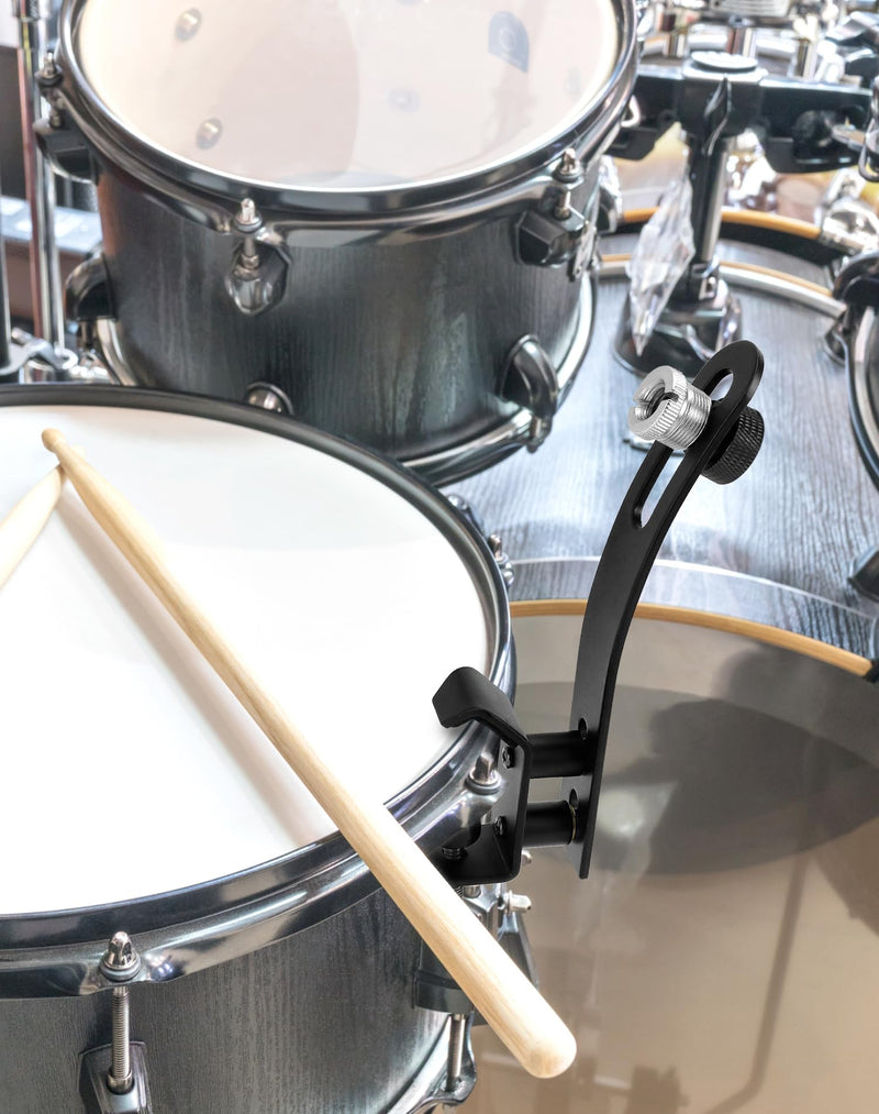 [AUSTRALIA] - QWORK Drum Microphone Shockproof Clip, 3 Pcs Metal Mic Set Clamp, Adjustable C-Clamp Rim Mount, for 3/8"-16 and 5/8"-27 threaded stands 