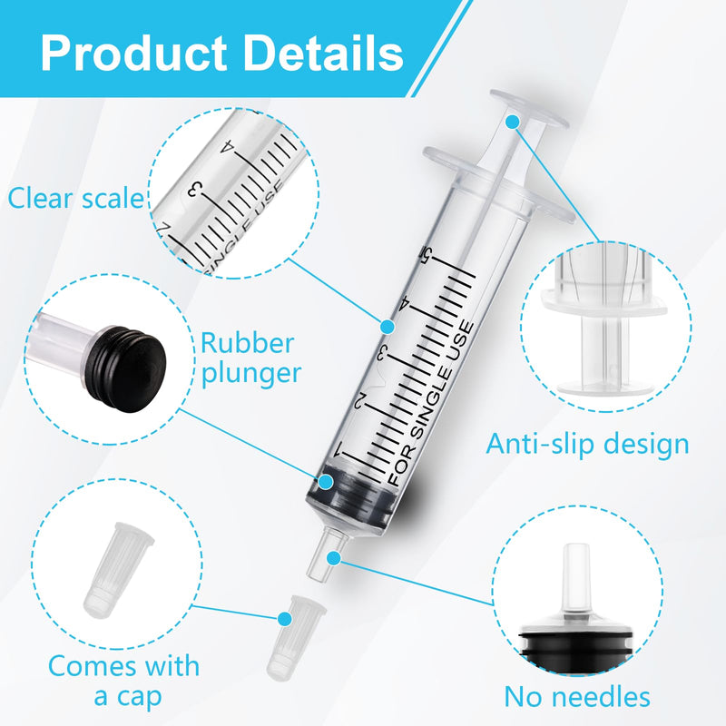 Pack of 10 Syringes 1 ml with Cap, 1 ml Disposable Syringes Without Needle, Plastic Dosing Syringe for Scientific Laboratory Liquid Measurement Colostrum Animal Feeding Plant Watering 1ml