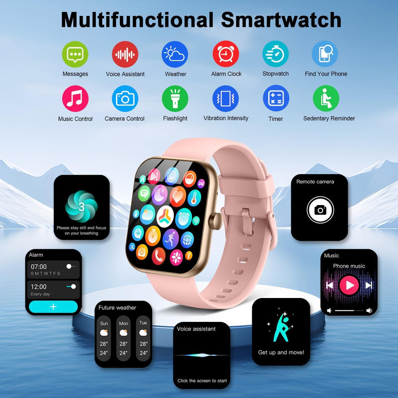 Smart Watch (Answer/Make Call), 2026 New Smartwatch for Women, 1.96" Fitness Watch with 112 Sport Mode/Pedometer/Calories/Sleep/Heart Rate Monitor, IP68 Waterproof Fitness Tracker for Android iOS