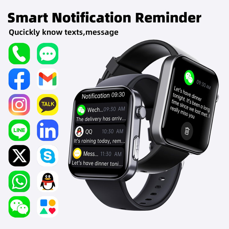Gen F300 Smart Health Fitness Watch Body Composition Estimation (Black) | 2.1 Inch IP68 Waterproof 130 Plus Sport Modes Sleep Tracker Heart Rate Blood Oxygen Monitor For Android iOS Wholesale