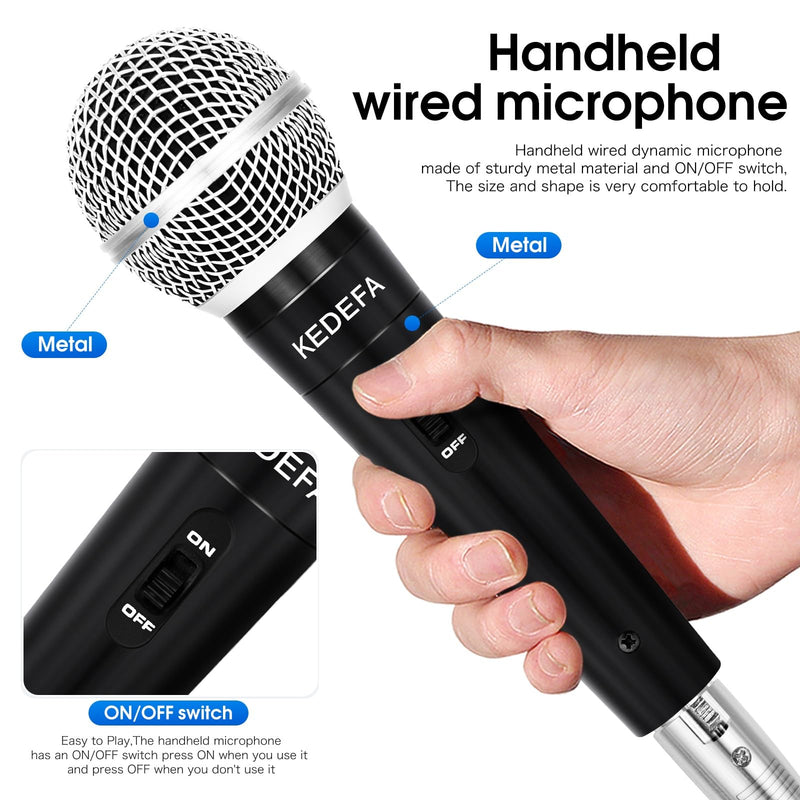 [AUSTRALIA] - KM88 Handheld Wired Karaoke Microphone, Super Cardioid Dynamic Vocal Mic with 13.12ft Detachable XLR Audio Cable and ON/Off Switch, for Karaoke Singing Machine, Speaker 