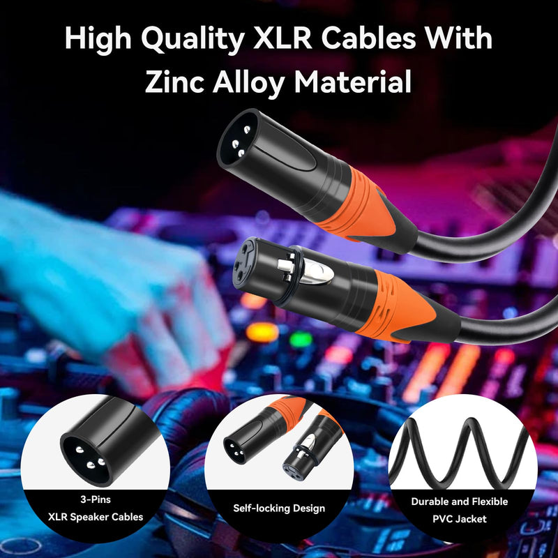 HINGTAT XLR Cables, Microphone Cable Male to Female, XLR Speaker Cable, 3-Pin Balanced Shielded XLR Cable for Mic Mixer, Recording Studio, Podcast 3ft 2Pack