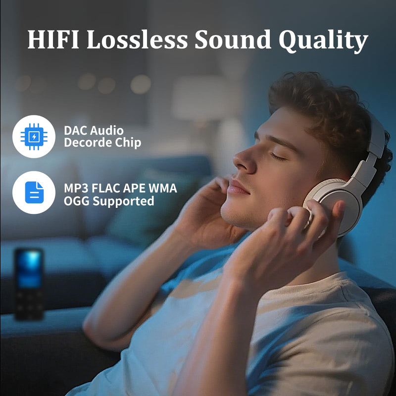[AUSTRALIA] - 144GB MP3 Player, Bluetooth 5.2 Music Player, HiFi Sound Digital Music, Built-in HD Speaker, FM Radio, Voice Recorder, Earphones Included, MP3 Player for Friends, Kids, Students, Seniors (Black) Black 