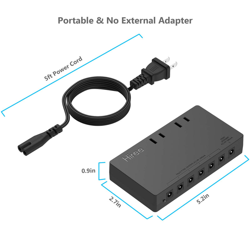Guitar Pedal Power Supply 7 DC Output for 9V Effect Pedal Board with 2 AC Outlets for Charging Speaker, Musical Instruments