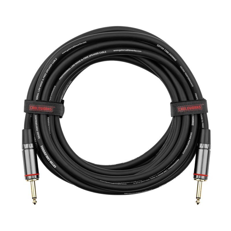 By Gator Cases Headliner Series Premium 15 Foot TS Speaker Cable, (GCWH-SPK-15) 15 Feet 1/4" TS