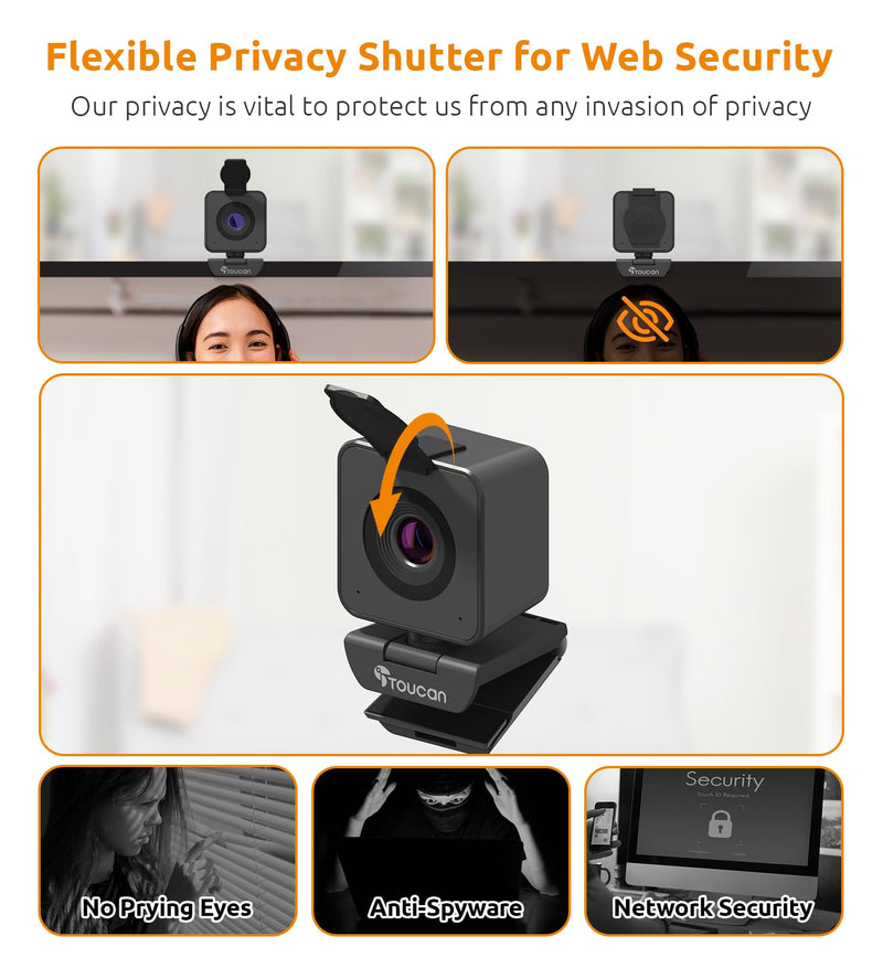 1080P Webcam with Microphone,Clear Stereo Audio, Auto-Light Balance Streaming Webcam, 115°View Computer Camera,Plug and Play USB Webcam for Skype, Zoom, FaceTime, Hangouts, PC/Laptop/Macbook/Tablet