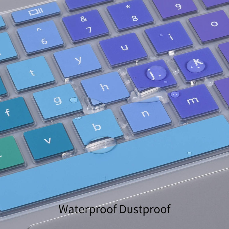 Colorful Keyboard Cover for HP 11.6 inch Chromebook, HP Chromebook x360 11.6 inch & HP Chromebook 11 G2, G3, G4,G5, G6 EE, G7 EE, 11A-NB0013DX (NOT Fit HP Chromebook 11a-na,11A G8 EE), Rainbow