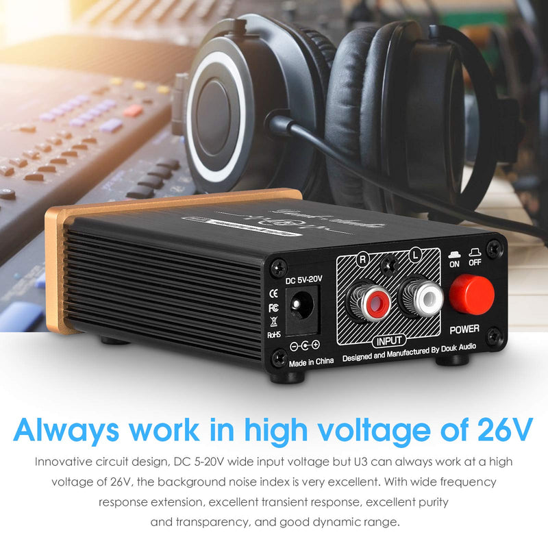 [AUSTRALIA] - Douk Audio U3 Headphone Amps, Mini Hi-Fi Amplifier for Home Desktop PC 6.35mm / 3.5mm Headsets, Class A, RCA Input, DC 5V 