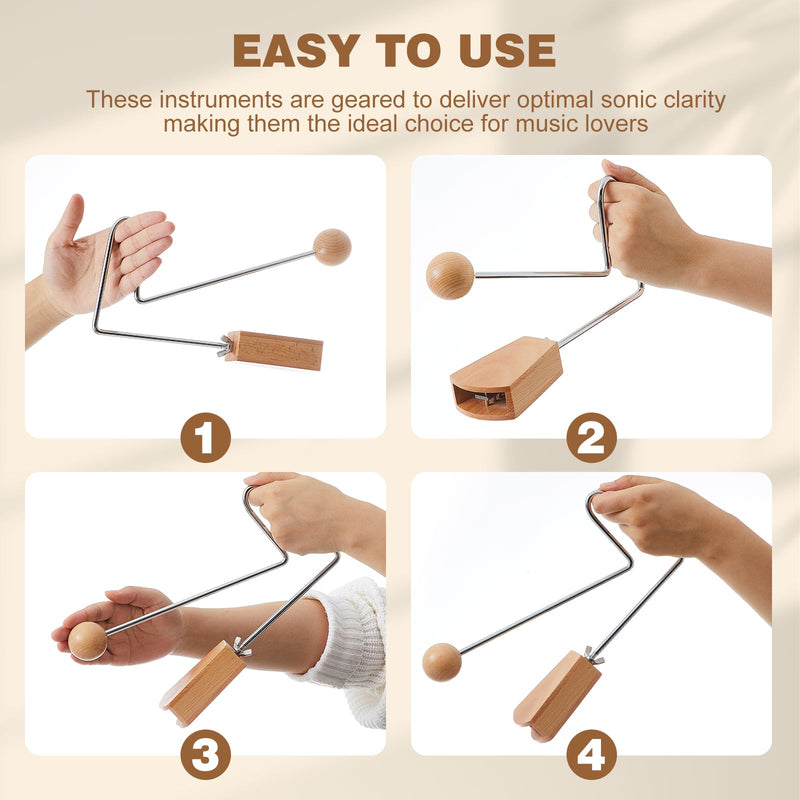 2 Pcs Vibra Slap Percussion Instrument Latin Vibraslap Handheld Musical Instrument Rattling Claves for Musician Band Studio Vibraphone Enthusiast