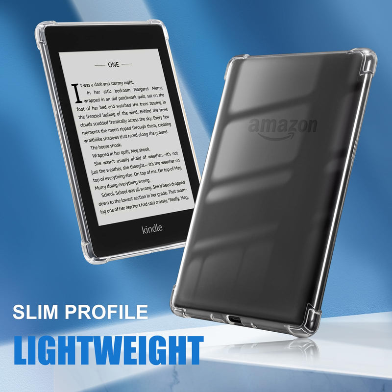 CoBak Clear Case for Kindle Paperwhite 10th Generation 6'' and Signature Edition 2018 Released,Shockproof Ligthwheight Slim Soft TPU Back Cover-Clear ***Clear-1