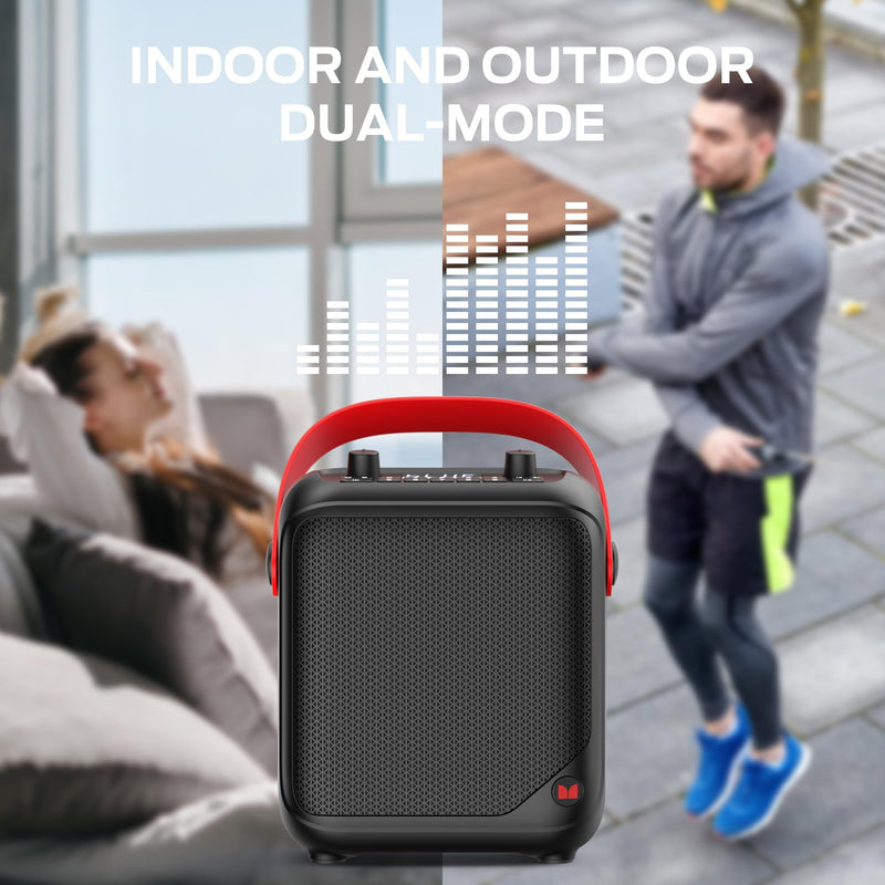 Monster Portable Bluetooth Speakers, Wireless Bluetooth Speaker with 40W Loud Stereo Sound, Outdoor Speakers with Handle, 12H Playtime, Supports TF Card, AUX, FM Radio for Party Black