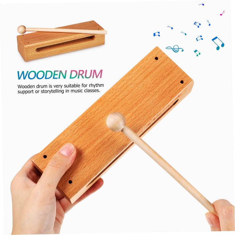 2 Sets orff instrument music lummi sticks percussion instruments wood block with mallet wood percussion blocks rhythm blocks handheld wood blocks macaras major depth sounder wooden Medium As Shown