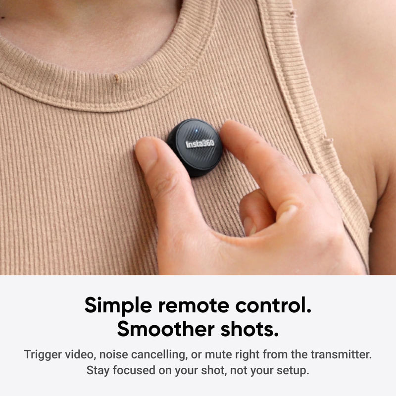 Insta360 Mic Air Transmitter, 7.9g Ultralight, Wireless Microphone, Noise Cancelling, Vlog, Streaming, Compatible X5/X4/Ace Pro 2/GO Ultra