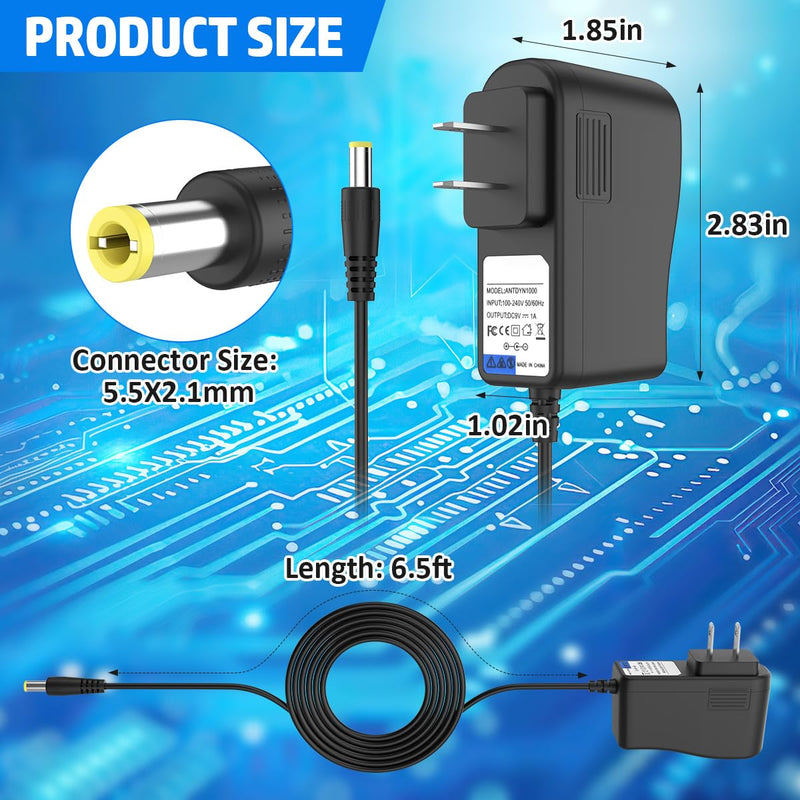 9V AC Power Supply Adapter for Boss Katana-Mini Battery Powered Guitar Amplifier Replaces Boss PSA-120S Guitar Distortion Effects Pedal DS-1 RC-1 RC-3 TU-2 PSB-1U PSB1U Charger Cable Cord (6.5 ft)