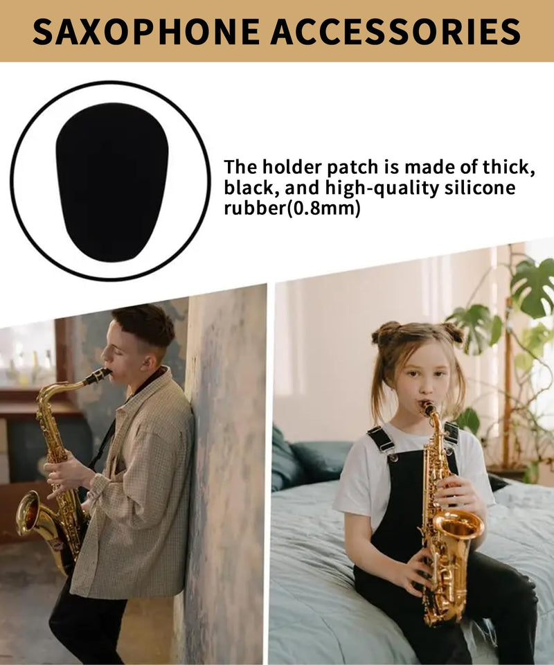 [AUSTRALIA] - 64Pcs 0.8mm Thick Saxophone and Clarinet Mouthpiece Cushion - Alto/Tenor Sax Mouthpiece Patches Pads Cushions - Oval Rubber Strong Adhesive for Beginners Musicians - Black 