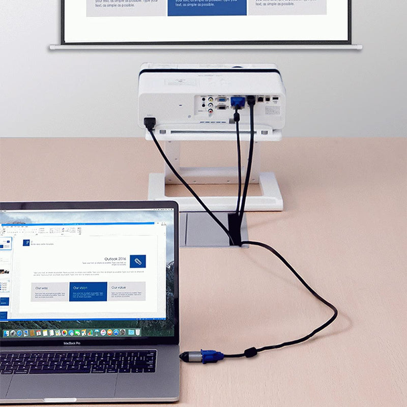 CY USB C to VGA Adapter VGA to USB Type C Cable Monitor Adapter for Tablet Phone Laptop 1080p 60hz Silver - VGA