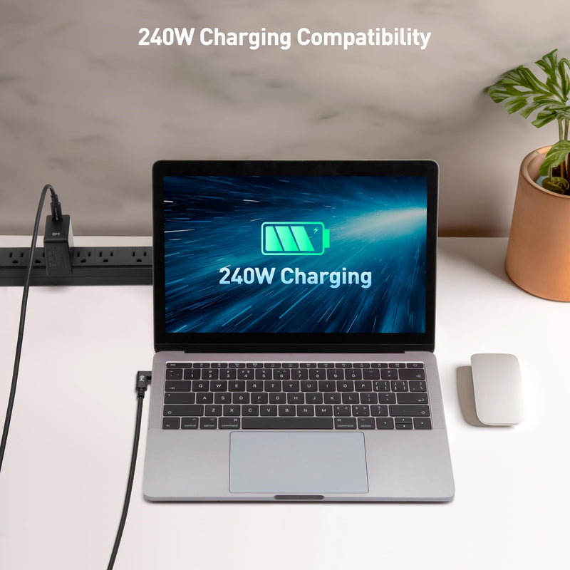 Cable Matters 20Gbps Right Angle USB4 Cable, 9.8ft | [8K@30Hz / 4K@120Hz Video, 240W Charging, 20Gbps Data Transfer] Compatible with Thunderbolt 4 Cable, MacBook, XPS 9.8 Feet