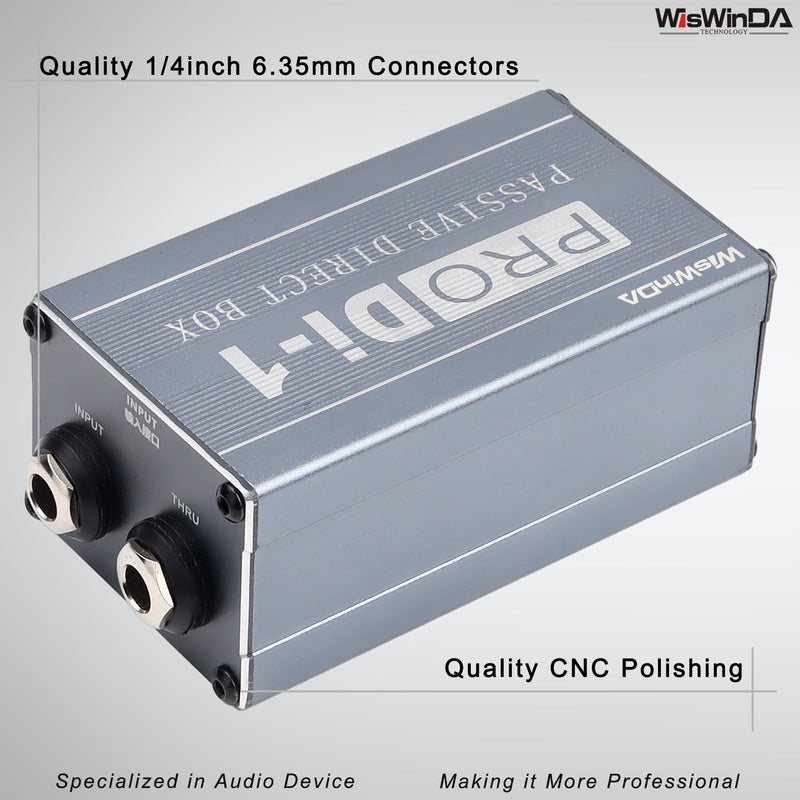Passive Stereo Direct Box Single Channel Pro XLR Input 1/4” Output Low Distortion Free Phase Distortion for Musical Instruments (Single Channel Pro Passive Direct Box) Single Channel Pro Passive Direct Box